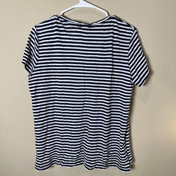 GAP Classic V Neck Tissue Knit Striped T Shirt Size Large - Picture 5 of 6